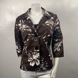Brown Floral Renaissance Jacket Size: L